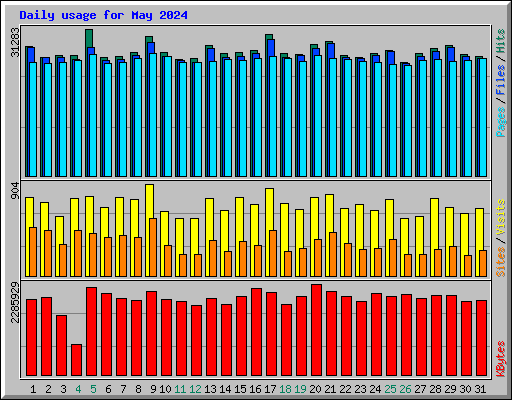 Daily usage for May 2024