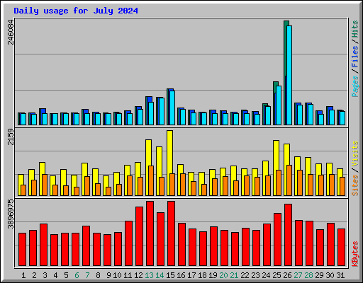 Daily usage for July 2024