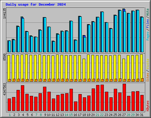 Daily usage for December 2024